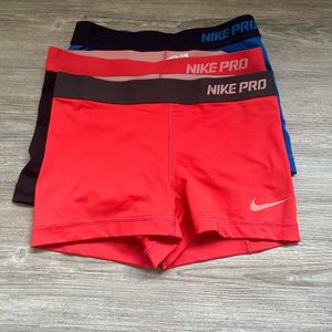Set of 3 - nike pro shorts
